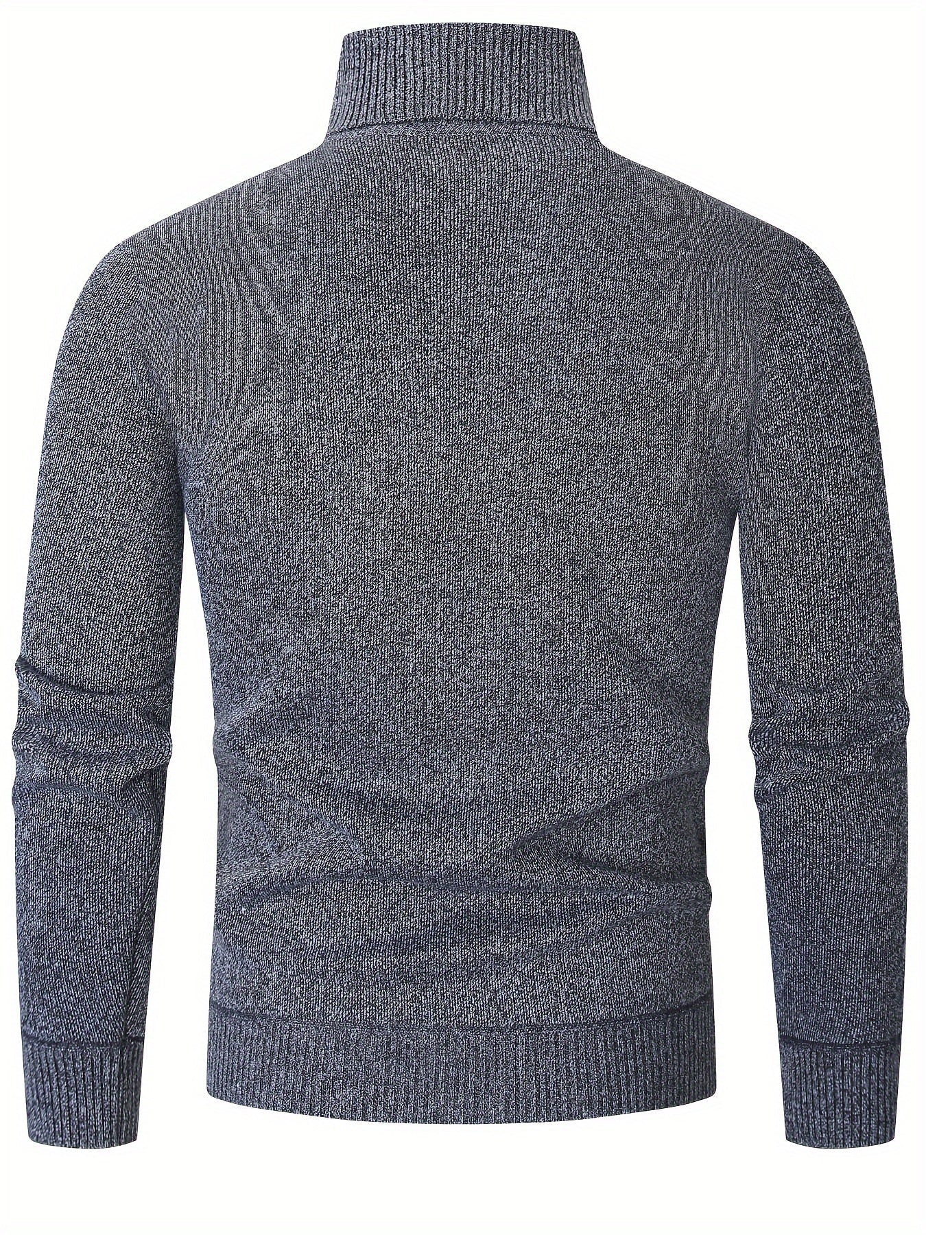 Pull Col Roulé Maille Torsadée Manches Longues Bords Côtelés Pour Homme