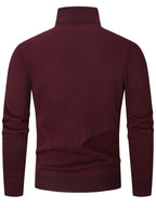 Pull Col Roulé Maille Torsadée Manches Longues Bords Côtelés Pour Homme