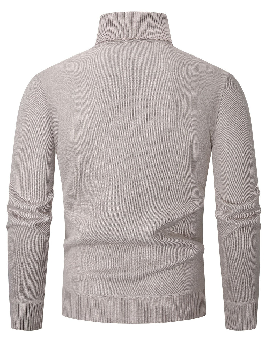 Pull Col Roulé Maille Torsadée Manches Longues Bords Côtelés Pour Homme