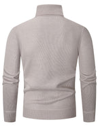 Pull Col Roulé Maille Torsadée Manches Longues Bords Côtelés Pour Homme