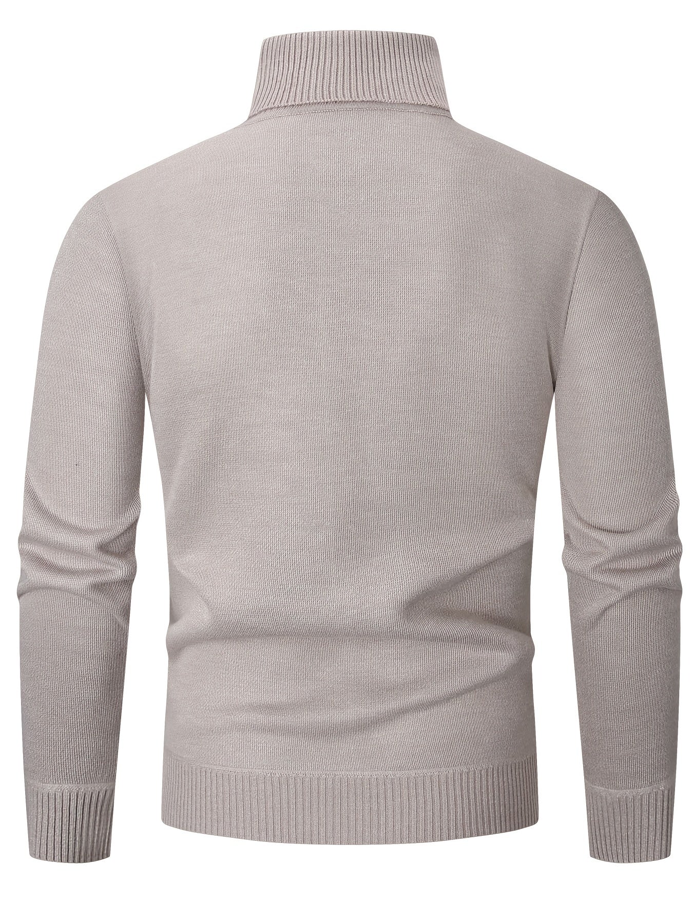 Pull Col Roulé Maille Torsadée Manches Longues Bords Côtelés Pour Homme