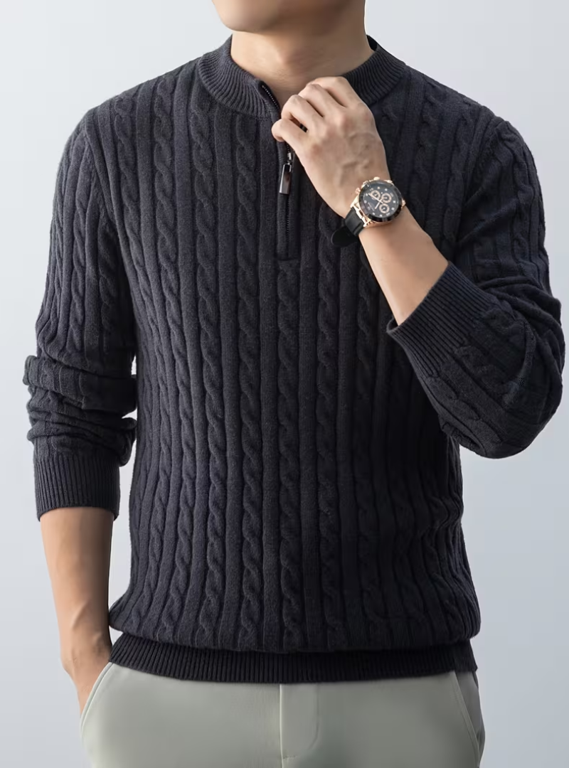 Homme Pull Montant Zippé