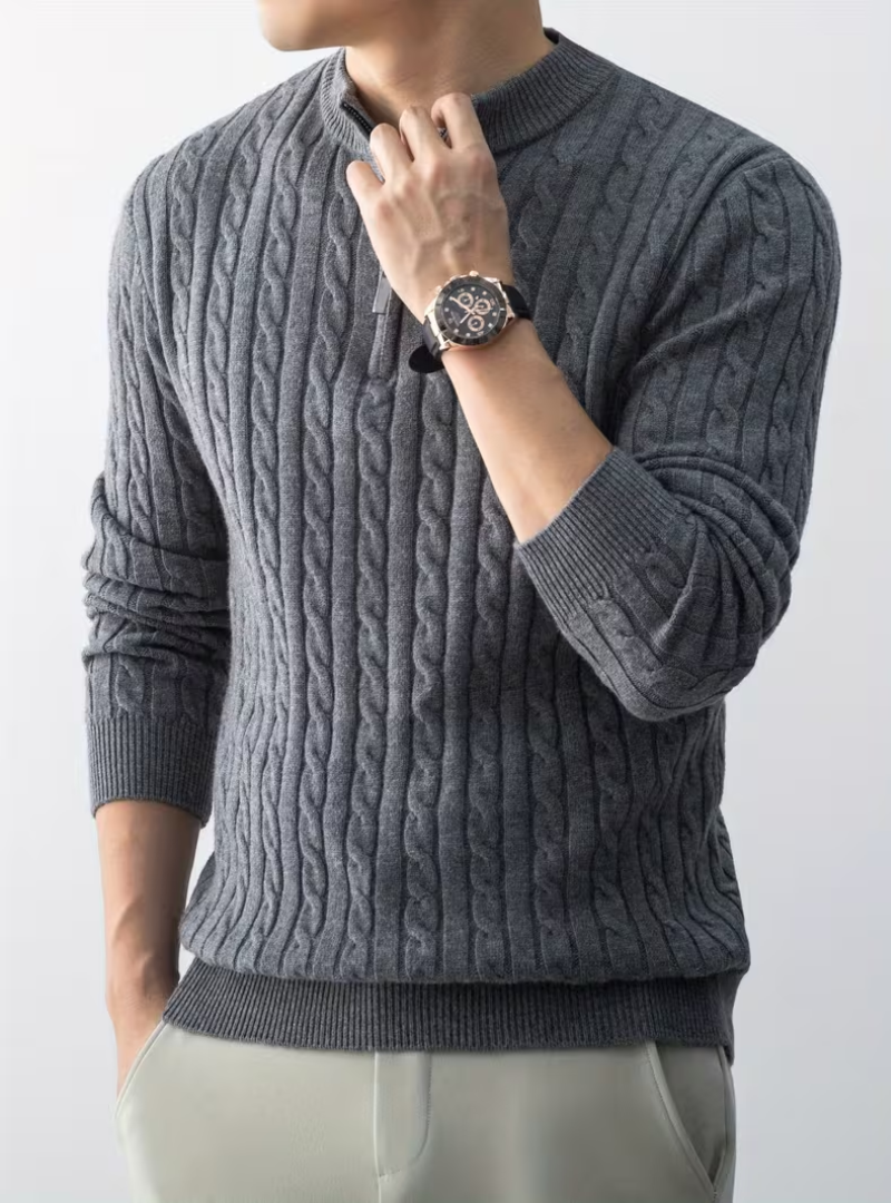 Homme Pull Montant Zippé