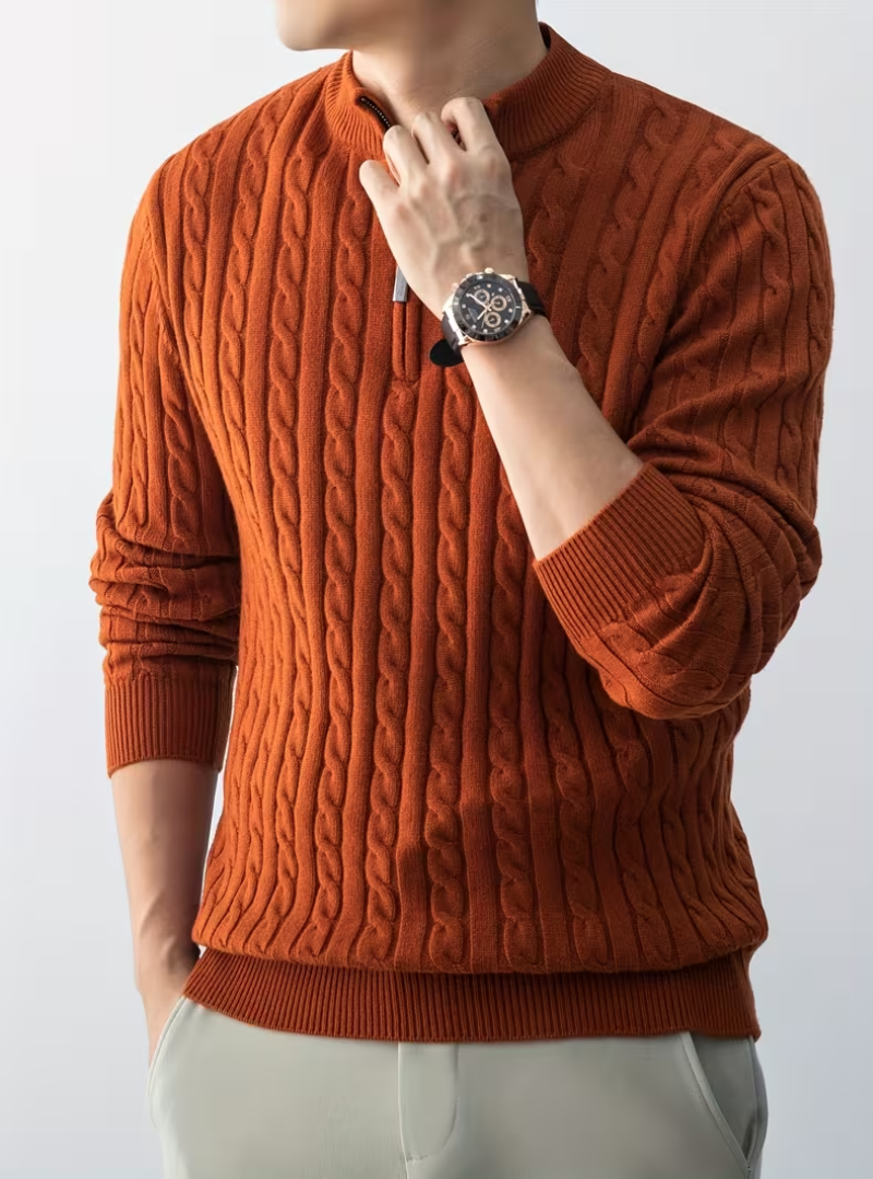 Homme Pull Montant Zippé