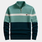Homme Pull Demi-Zip Rayé