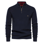 Pull Col Montant Zippé Manches Longues Pour Homme