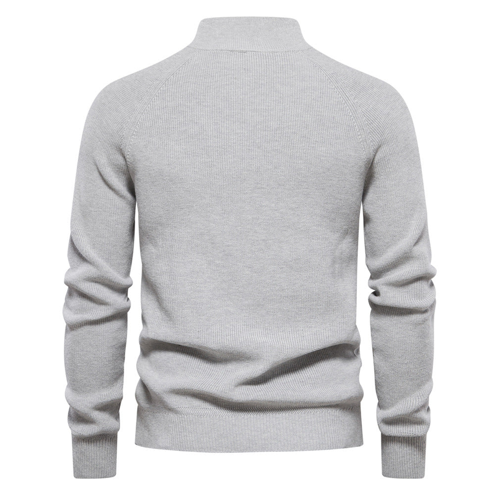 Pull Col Montant Zippé Manches Longues Pour Homme
