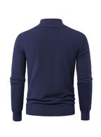 Pull Col Montant Zippé Manches Longues Bords Côtelés Pour Homme