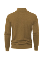Pull Col Montant Zippé Manches Longues Bords Côtelés Pour Homme