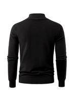 Pull Col Montant Zippé Manches Longues Bords Côtelés Pour Homme