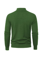 Pull Col Montant Zippé Manches Longues Bords Côtelés Pour Homme