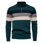 Homme Pull Zippé Rayé