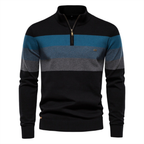 Homme Pull Zippé Rayé