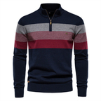 Homme Pull Zippé Rayé