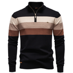 Homme Pull Zippé Rayé
