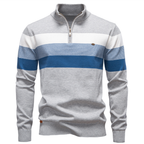 Homme Pull Zippé Rayé