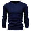 Pull Col Rond Coupe Ajustée Manches Longues Bords Côtelés Pour Homme