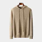 Pull À Capuche Maille Manches Longues Bords Côtelés Pour Homme