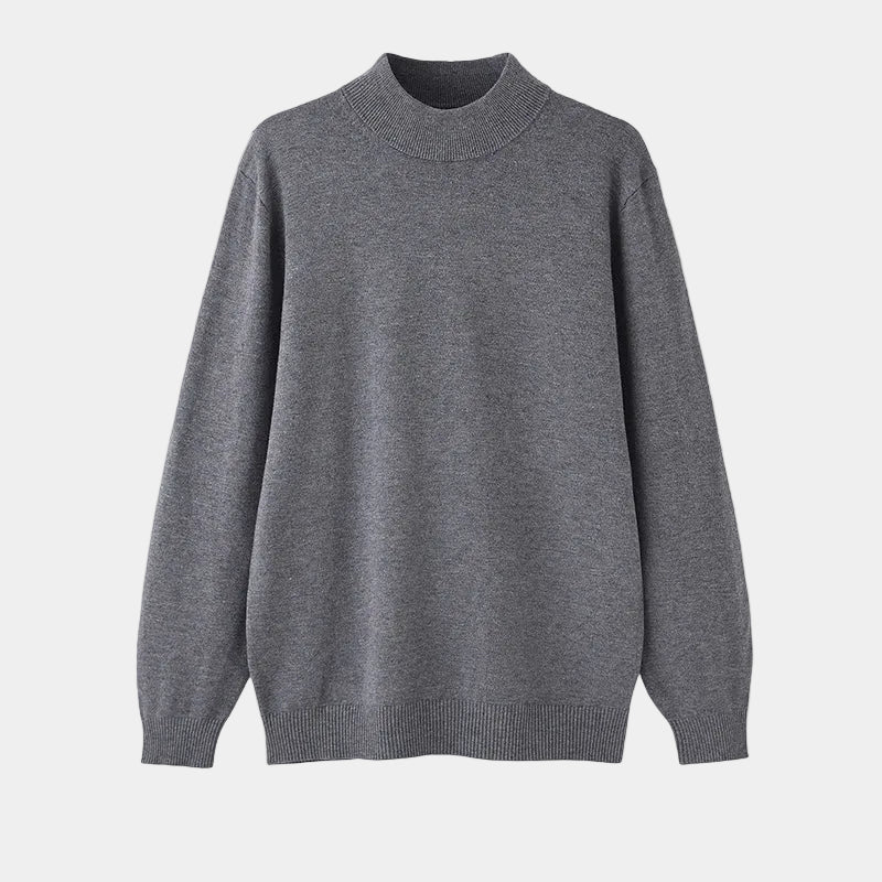 Pull Col Montant Manches Longues Bords Côtelés Pour Homme
