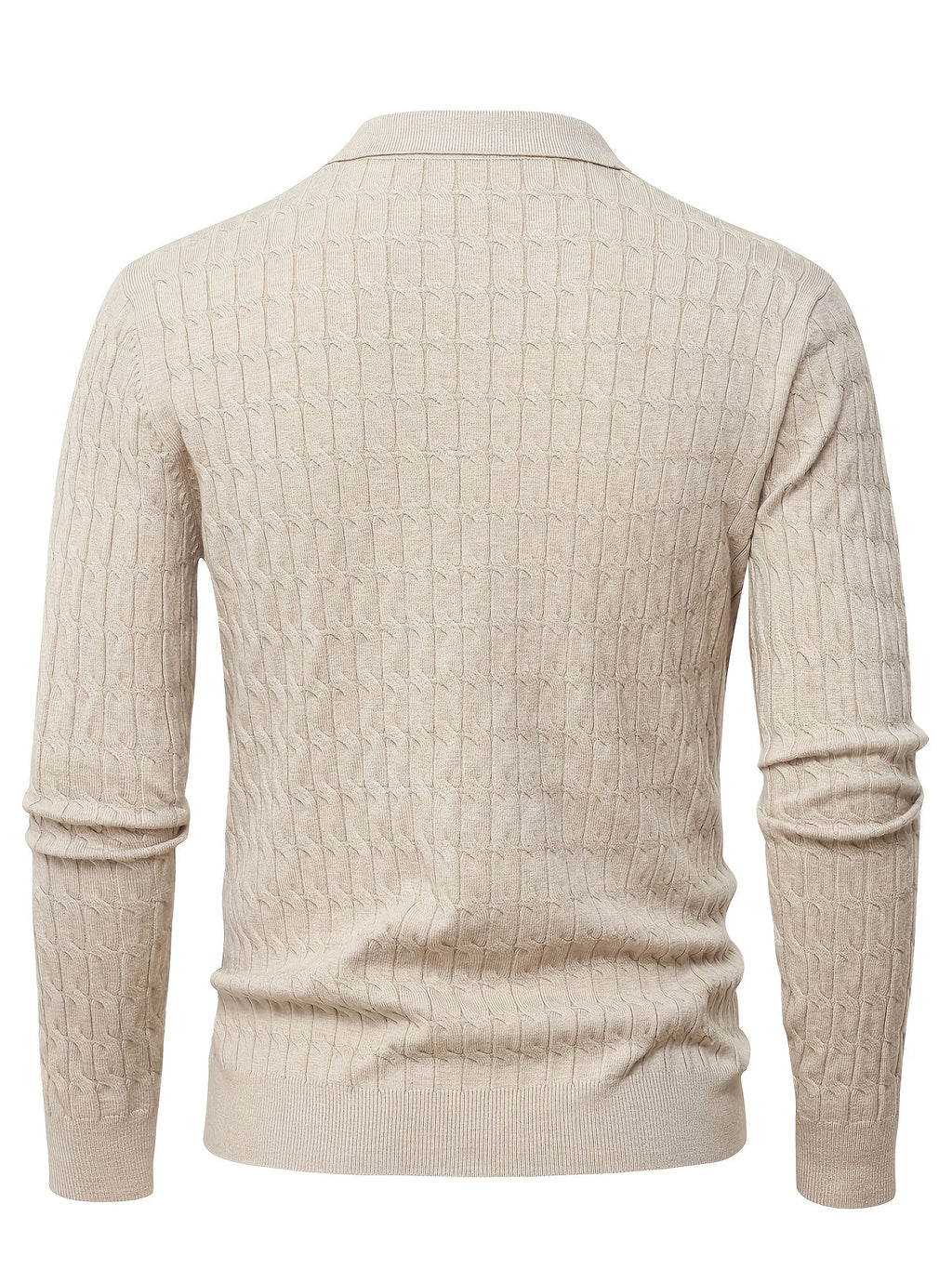 Pull Col Polo Manches Longues Bords Côtelés Pour Homme