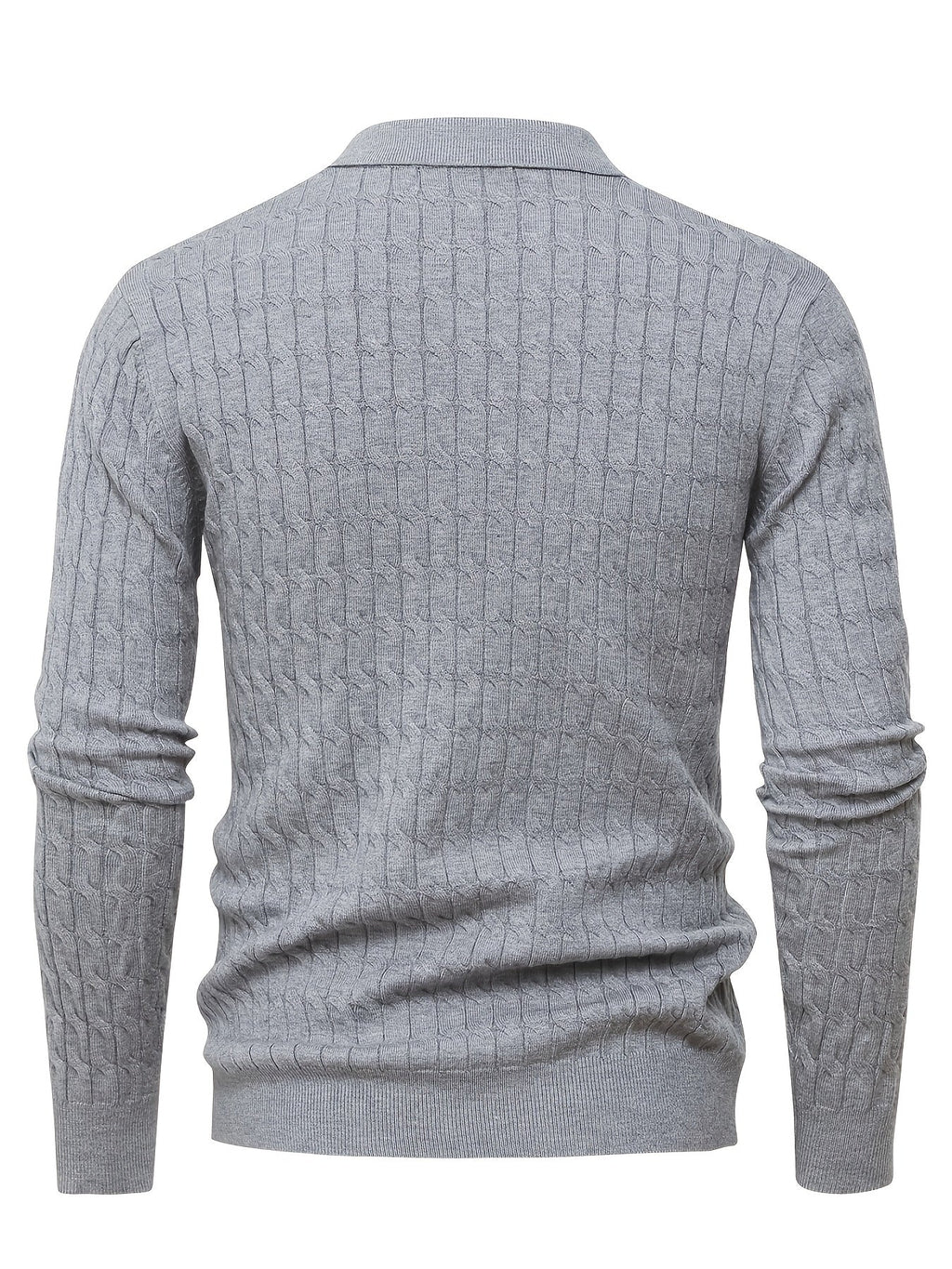 Pull Col Polo Manches Longues Bords Côtelés Pour Homme