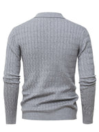 Pull Col Polo Manches Longues Bords Côtelés Pour Homme
