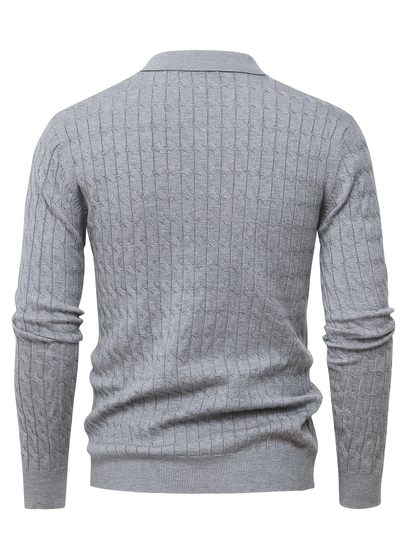 Pull Col Polo Manches Longues Bords Côtelés Pour Homme