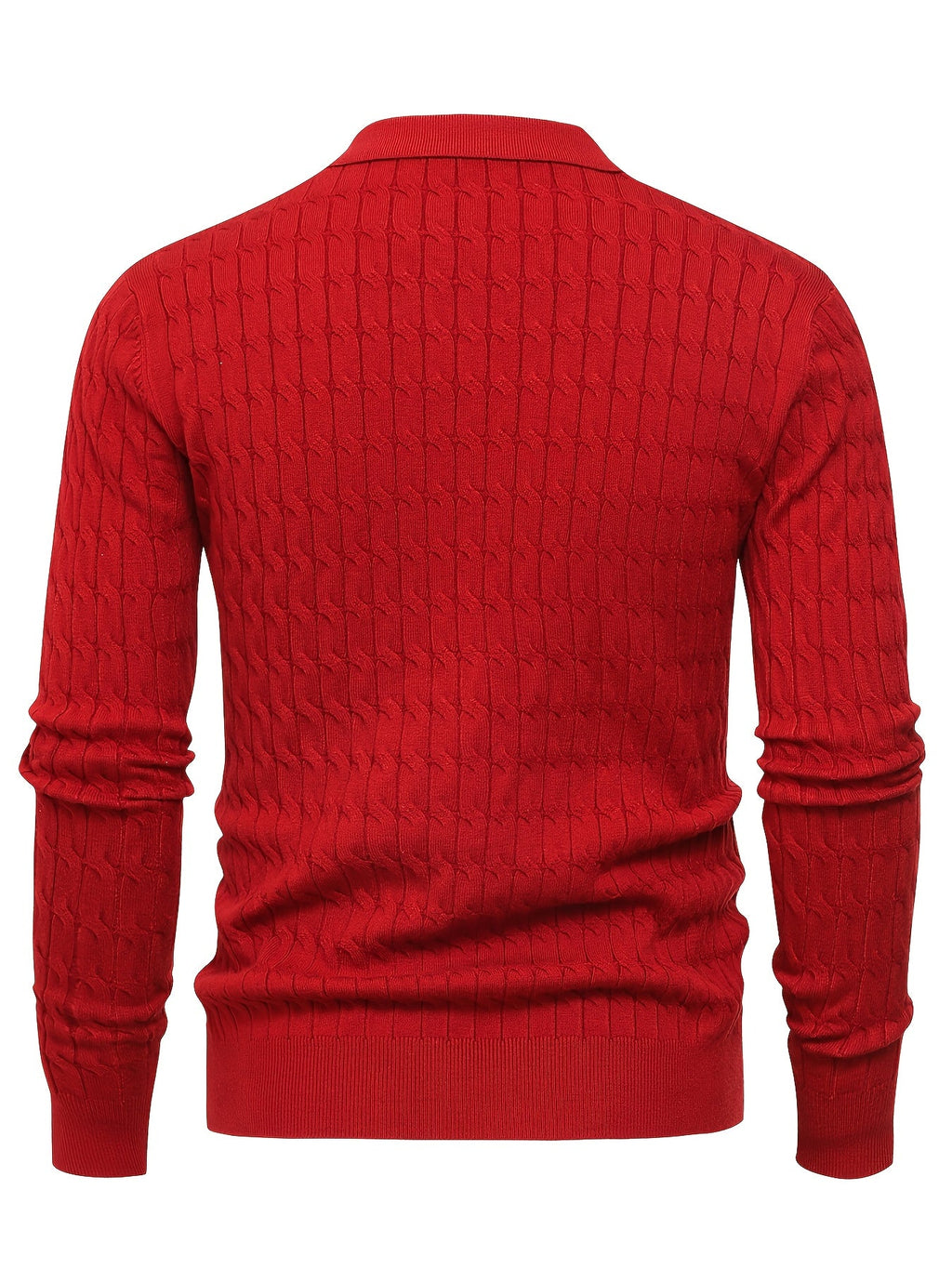 Pull Col Polo Manches Longues Bords Côtelés Pour Homme