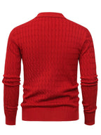 Pull Col Polo Manches Longues Bords Côtelés Pour Homme