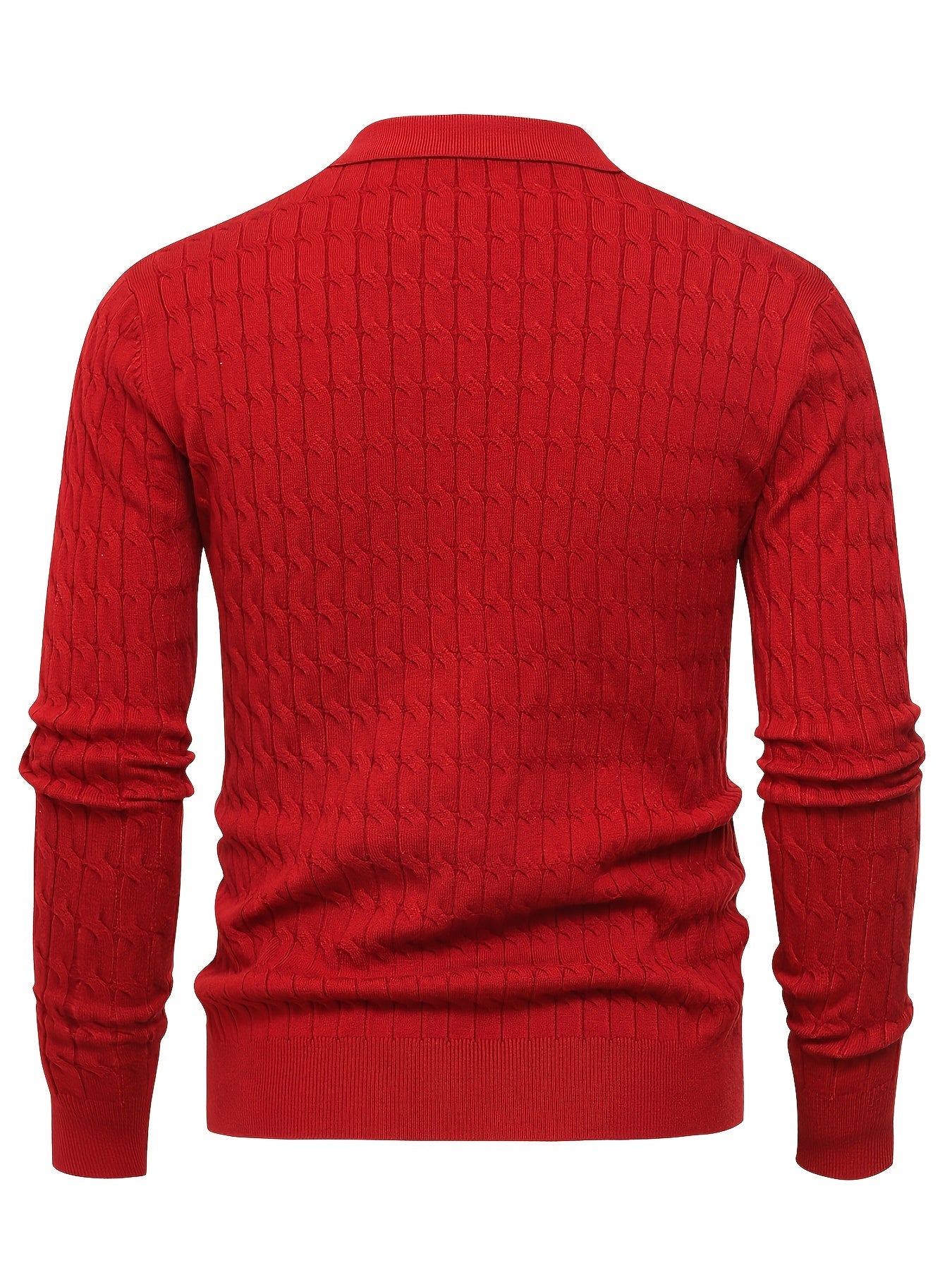 Pull Col Polo Manches Longues Bords Côtelés Pour Homme