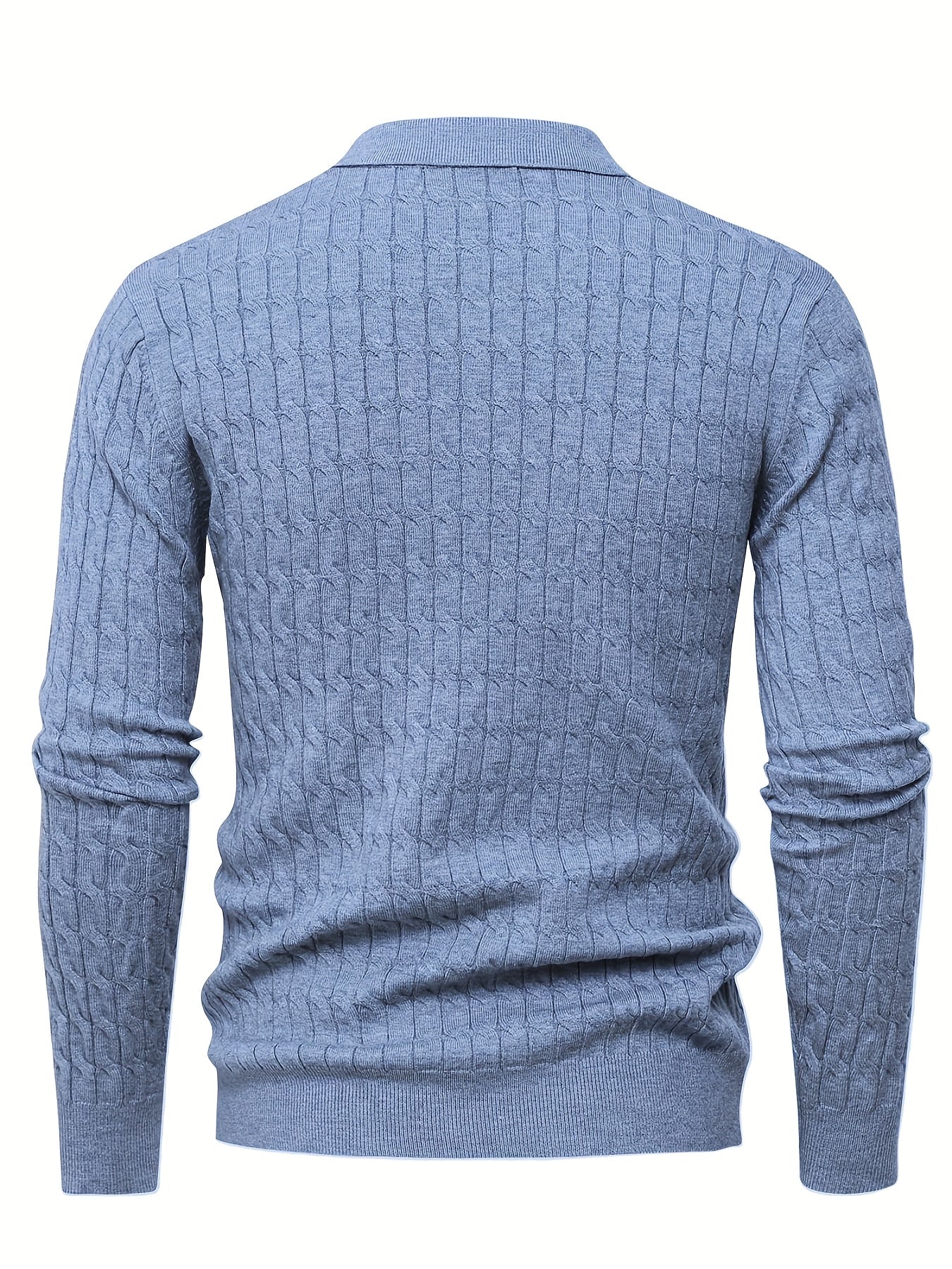 Pull Col Polo Manches Longues Bords Côtelés Pour Homme
