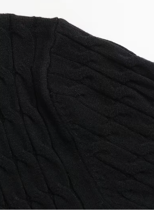 Pull Col Polo Manches Longues Bords Côtelés Pour Homme