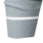 Pull Col Rond Rayé Manches Longues Bords Côtelés Pour Homme