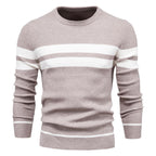 Homme Pull Rond Rayé