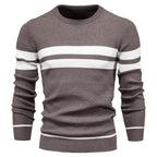 Homme Pull Rond Rayé