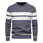 Homme Pull Rond Rayé