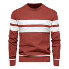 Homme Pull Rond Rayé
