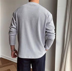 Pull Col Rond Matière Texturée Manches Longues Pour Homme