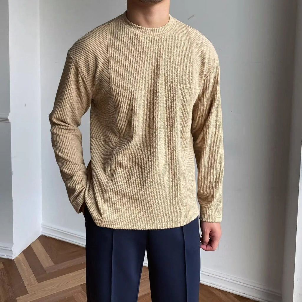 Homme Pull Rond Texturé