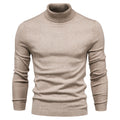 Pull Col Roulé Manches Longues Bords Côtelés Pour Homme