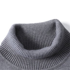 Pull Col Roulé Manches Longues Bords Côtelés Pour Homme