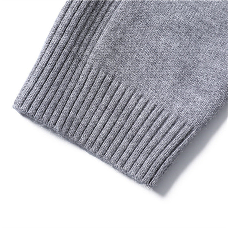 Pull Col Roulé Manches Longues Bords Côtelés Pour Homme
