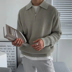 Pull Zippé Maille Matière Texturée Pour Homme