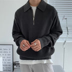 Pull Zippé Maille Matière Texturée Pour Homme