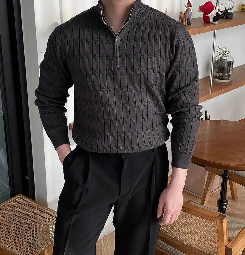 Homme Pull Demi-Zip Col