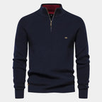 Pull Col Montant Demi-Zip Manches Longues Pour Homme