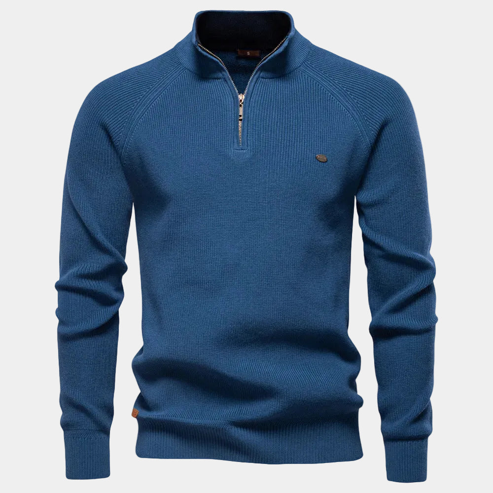 Homme Pull Montant Demi-Zip