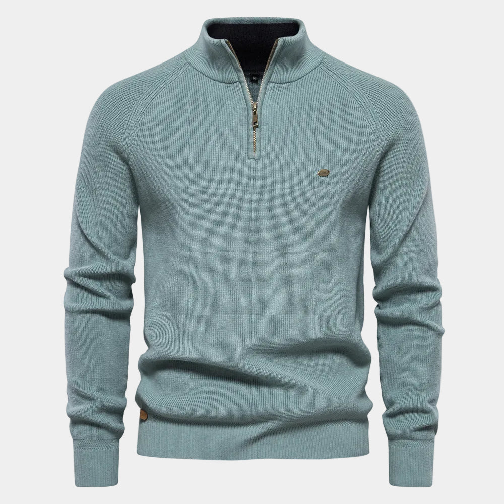 Homme Pull Montant Demi-Zip