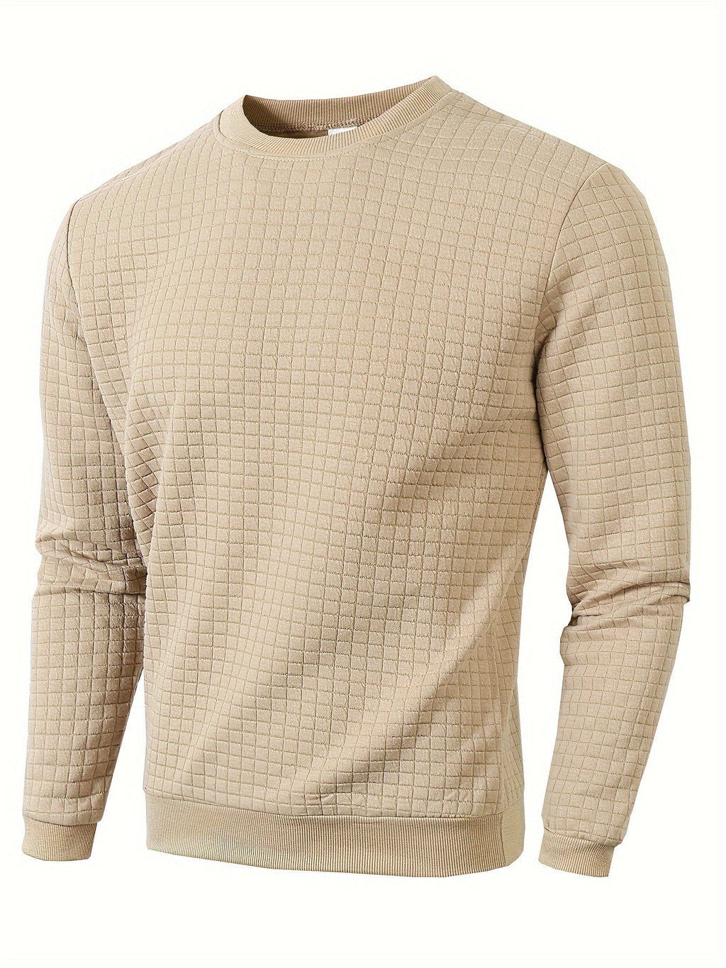 Pull Matière Texturée Col Rond Manches Longues Pour Homme