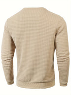Pull Matière Texturée Col Rond Manches Longues Pour Homme